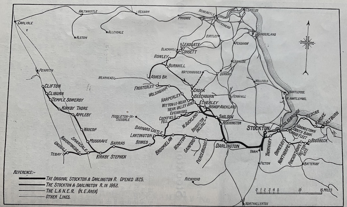 Map Showing Original And Expanded Stockton And Darlington Railway 